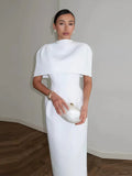 Vestido Midi Justo de Cintura Alta com um Ombro Só