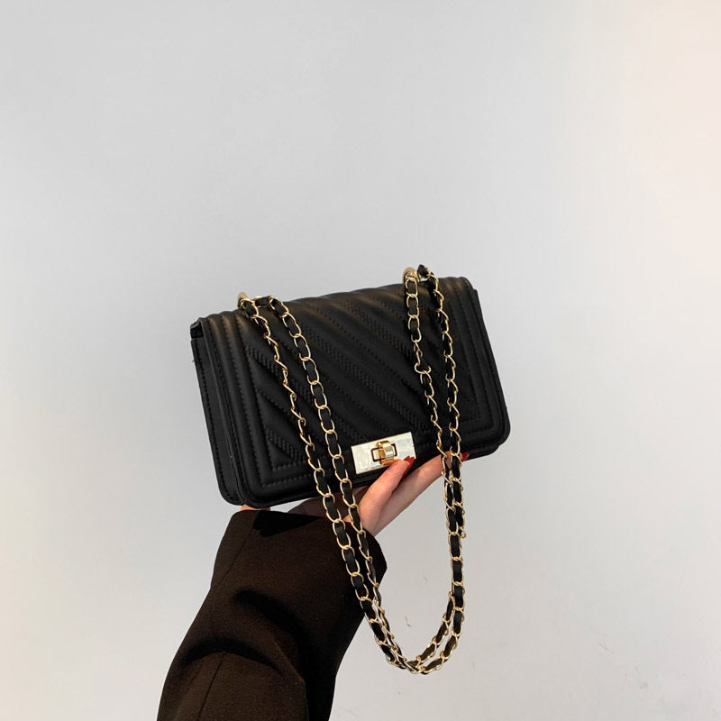 Chain Lock Mini Square Shoulder Bag