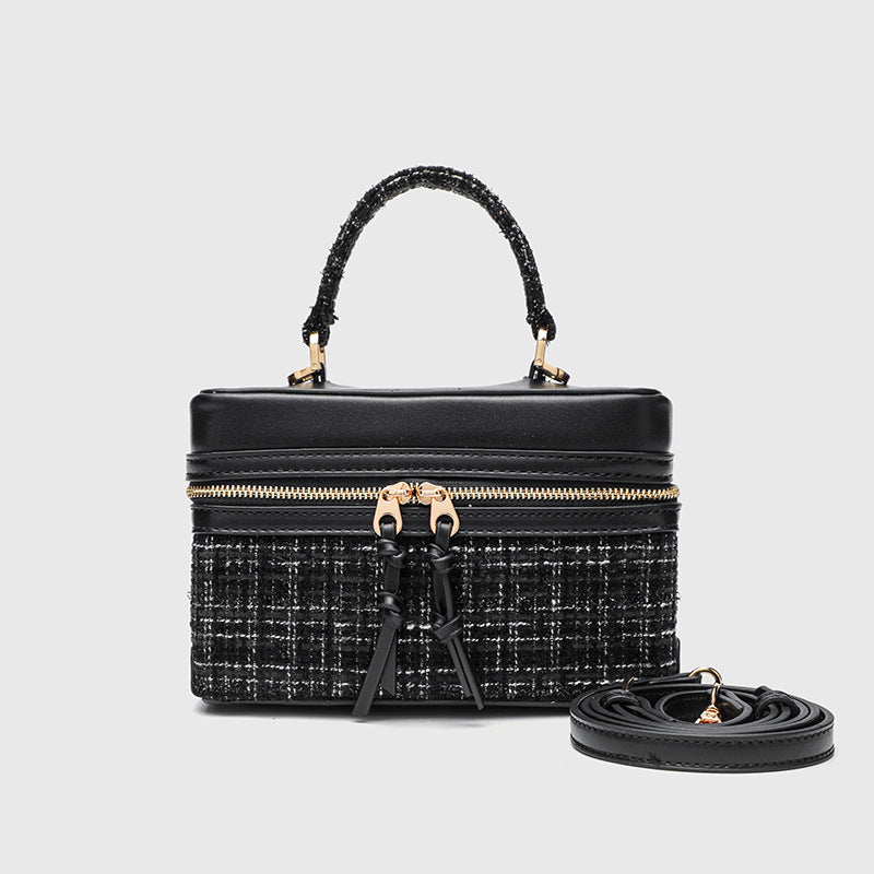 Contrast Stitch Small Square Crossbody Bag