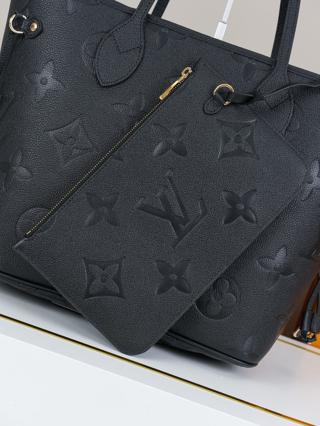 LV Neverfull Monogram Empreinte - Azul-Marinho