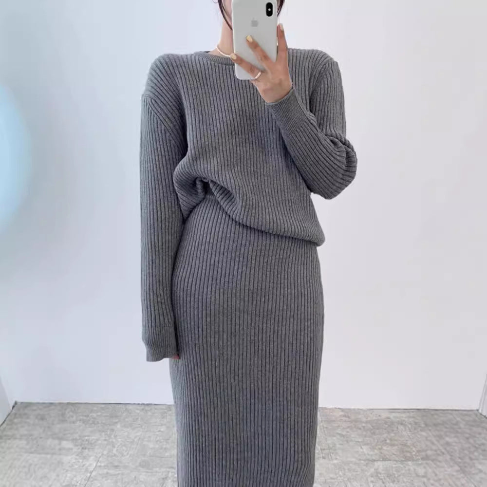 Knit Two-Piece Skirt Set