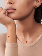 Sweet Alhambra Necklace 18K rose gold, Carnelian