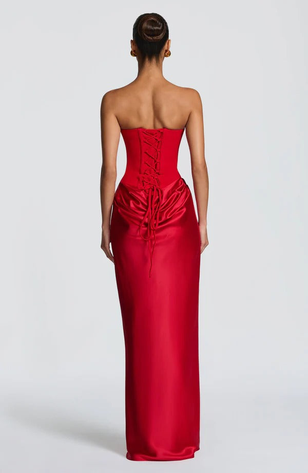 Vestido Comprido Justo Sem Mangas e Decote Bardot — Maison Luxe