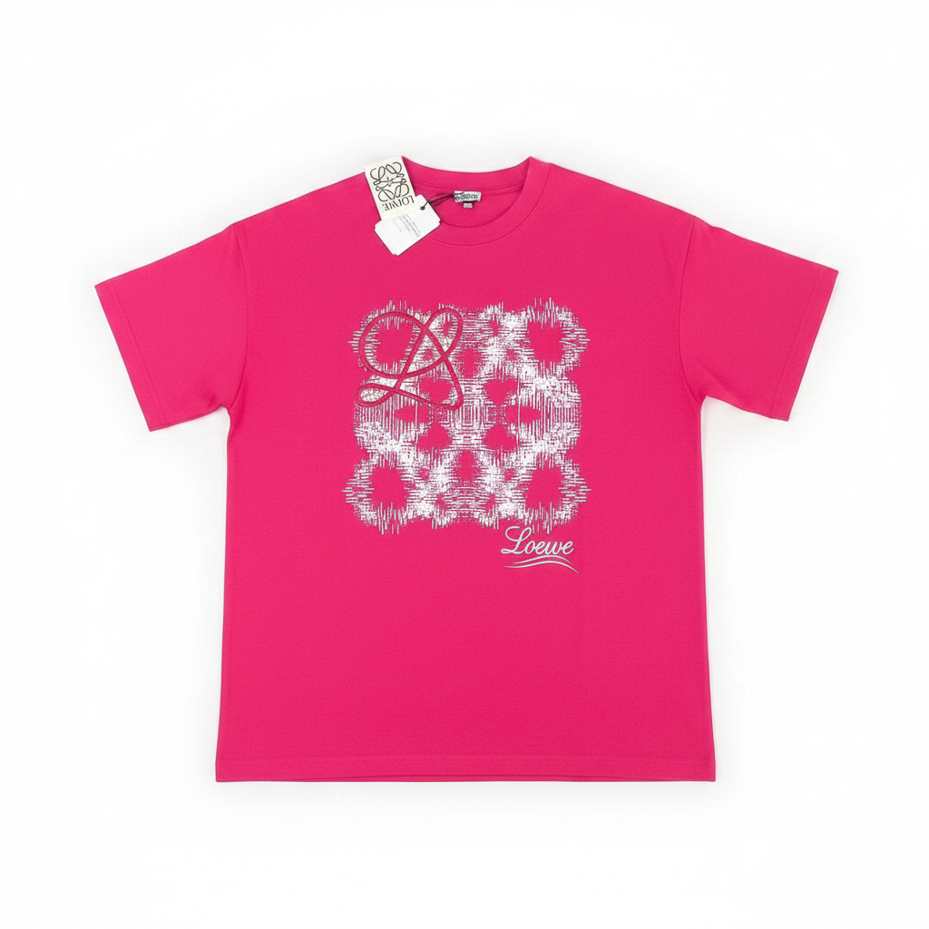 T-shirt de Algodão Rosa Loewe — Mulher, Corte Descontraído